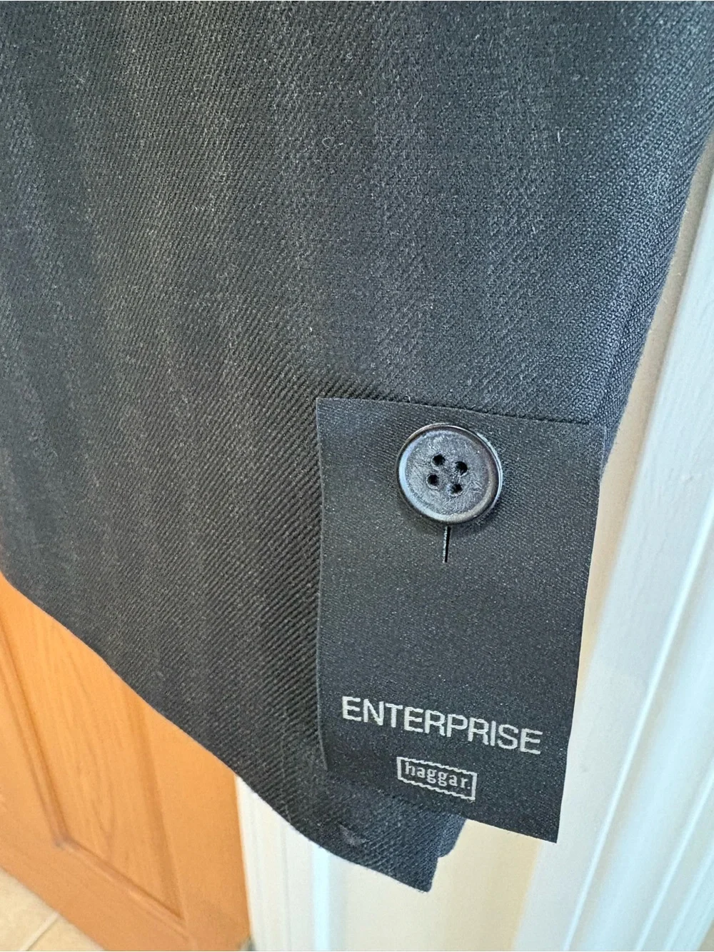 Haggar Men's Dark Charcoal Pinstripe Suit Jacket